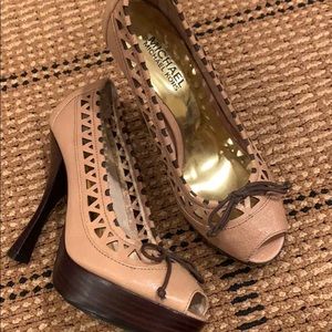 Michael Kors  peep toe platform pumps